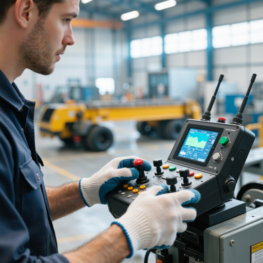 三十岁左右年轻男性,短发,穿科技感服装,背景现代化控制室,专注操作设备